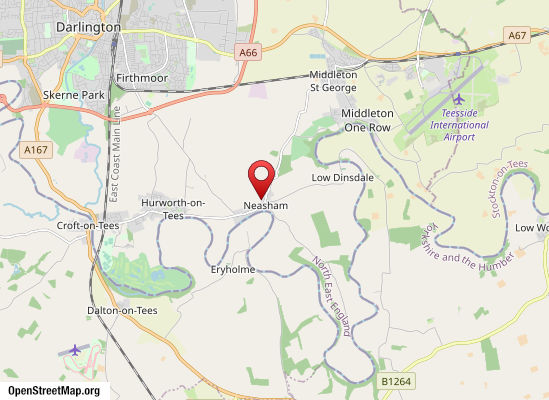 Map showing location of Neasham Village